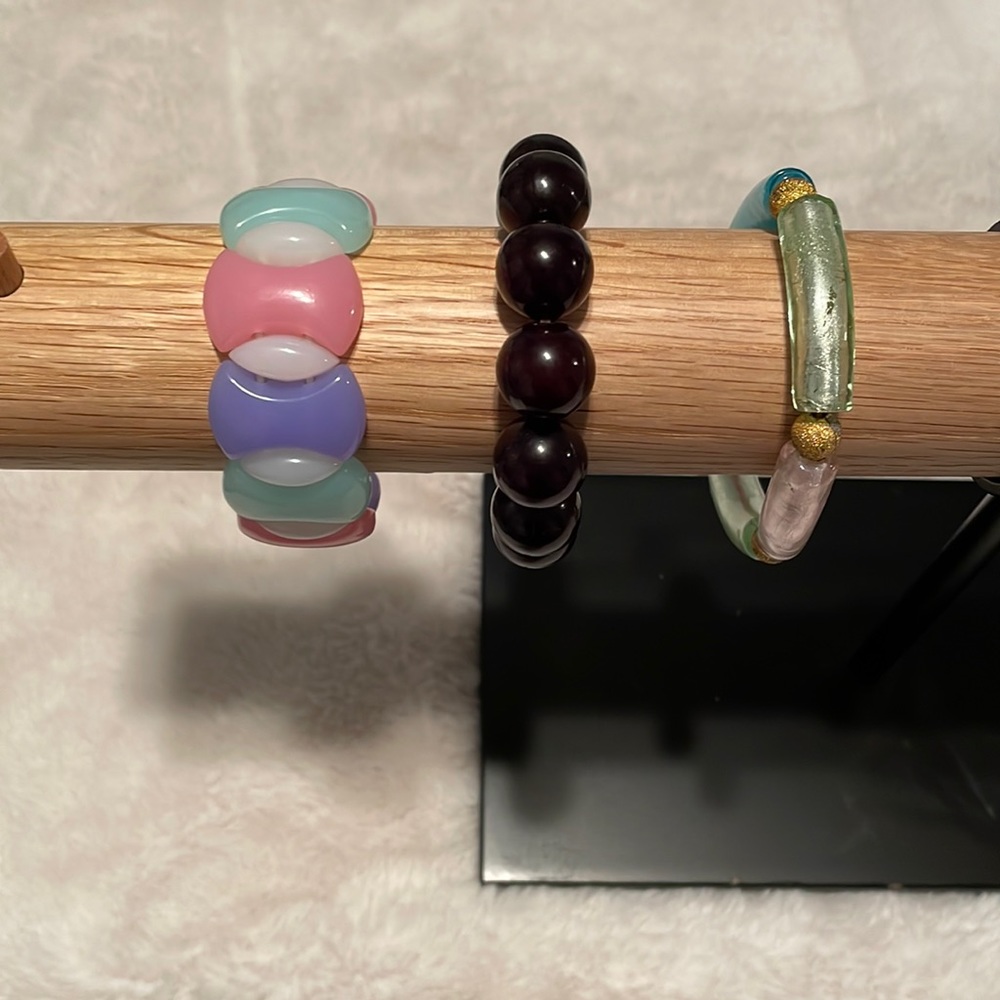 Vintage 3 uniquely different Bracelets - 1 is glass!